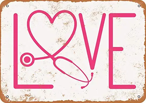 

Metal Sign - Nurse Love - Vintage Look Wall Decor for Cafe Bar Pub Home Beer Decoration Crafts