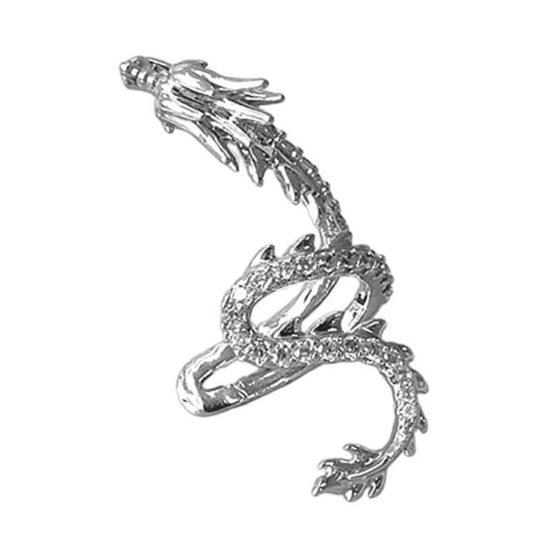 E0BF Unique Dragon Ear Cuff Adornment Stylish and Fashionable Clip On Earrings for Non Pierced Ears Dainty Ear Jewelry Charm