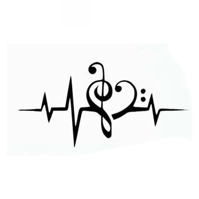 

Music Heartbeat Monitor High Quality Fashion Car Decoration Personality Pvc Waterproof Car Window Decal Black/white, 17cm*8cm