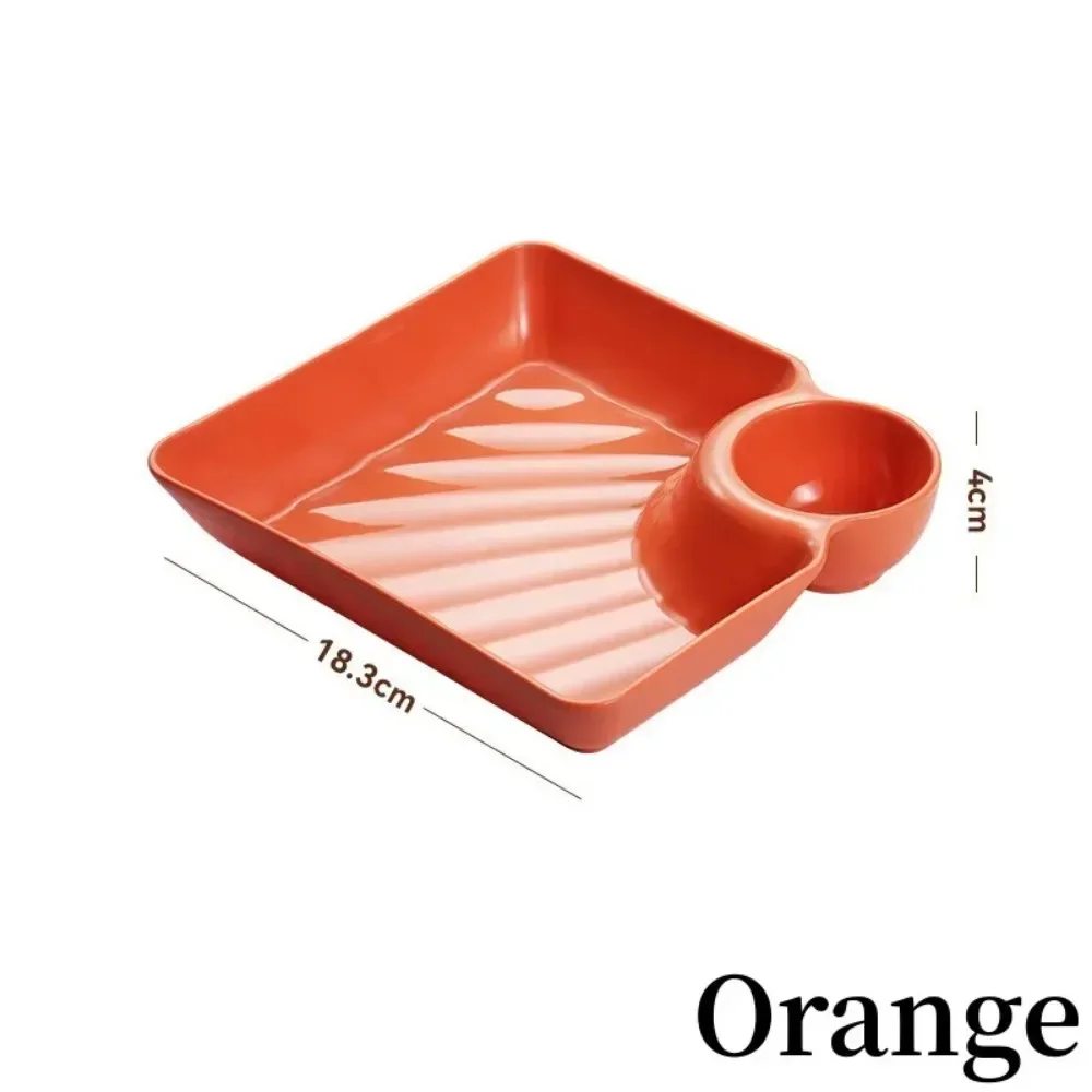 Square Dumpling Plate with Vinegar Space Snack Platter Creative Separated Divided Tray Tableware Christmas Tableware