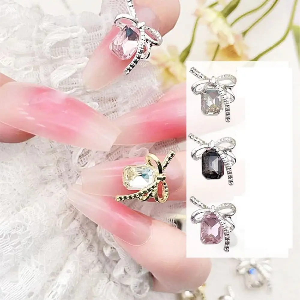 

5Pcs 3D Bowknot Nail Jewelry New Metal Bows Nail Decal Luxury DIY Water Diamond Nail Jewelry Nail Accessories