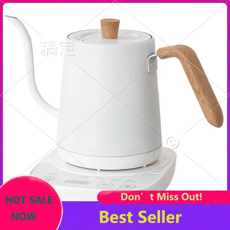 Electric Coffee Kettle Flash Heat Temperature Control Hand Kettle Gooseneck Slender Smart 800Ml 1000W EU Plug