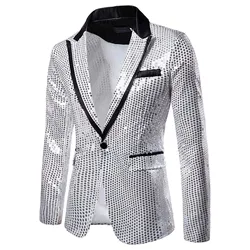 Gold Sliver Shiny Decorated Blazer Jacket for Men Night Club Graduation Men Suit Blazer Homme Costume Stage Wear for Singer