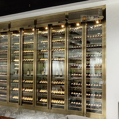 Sale The Best Luxury Commercial 304 Stainless Steel Wine Cabinet Glass Door Wine Cooler Cellar