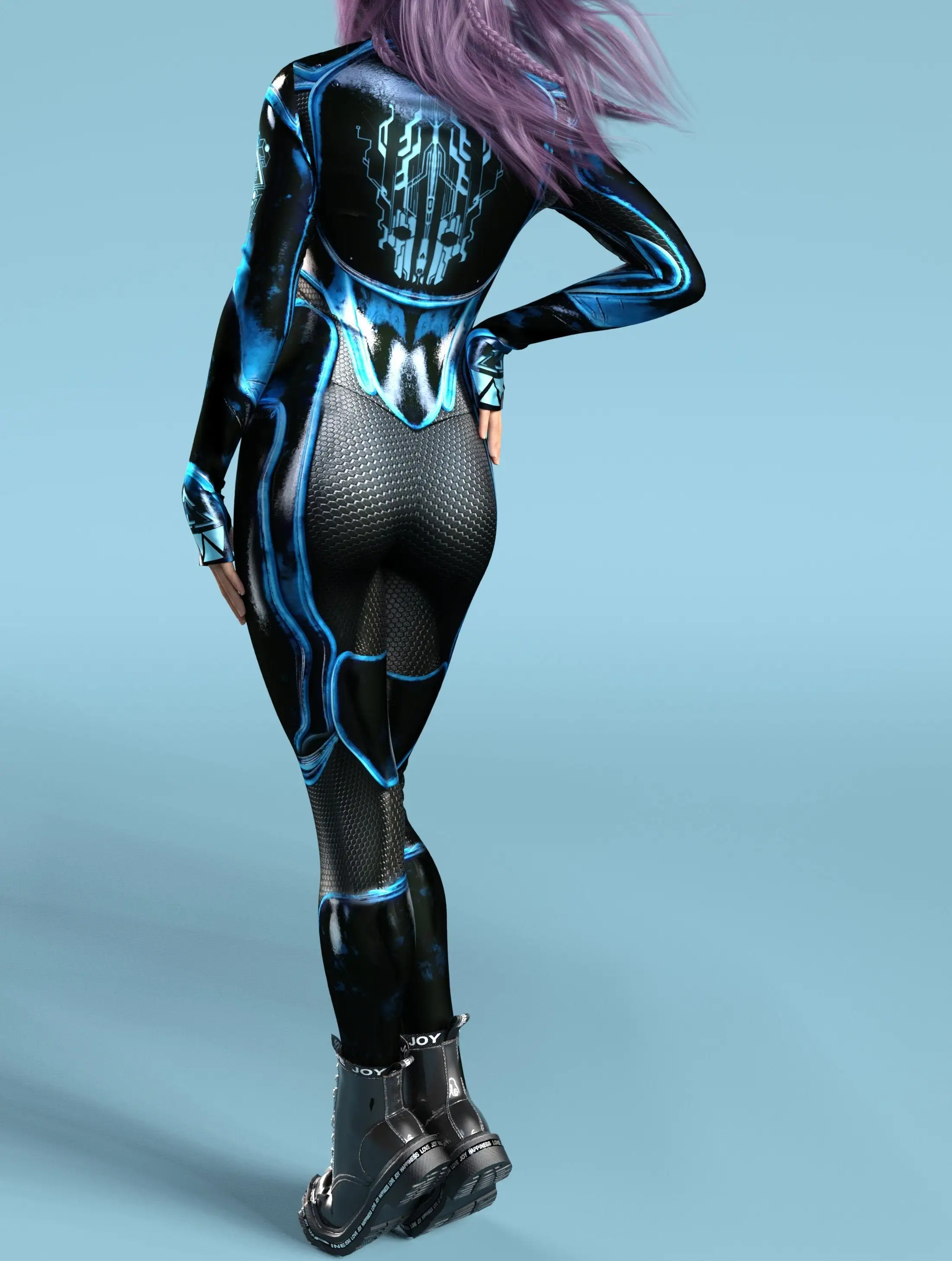 Carnival Blue Fancy Robot Bodysuit Women Funny Cosplay Costume Game Anime Jumpsuit Catsuit Adult Long Sleeve Zentai Clothes