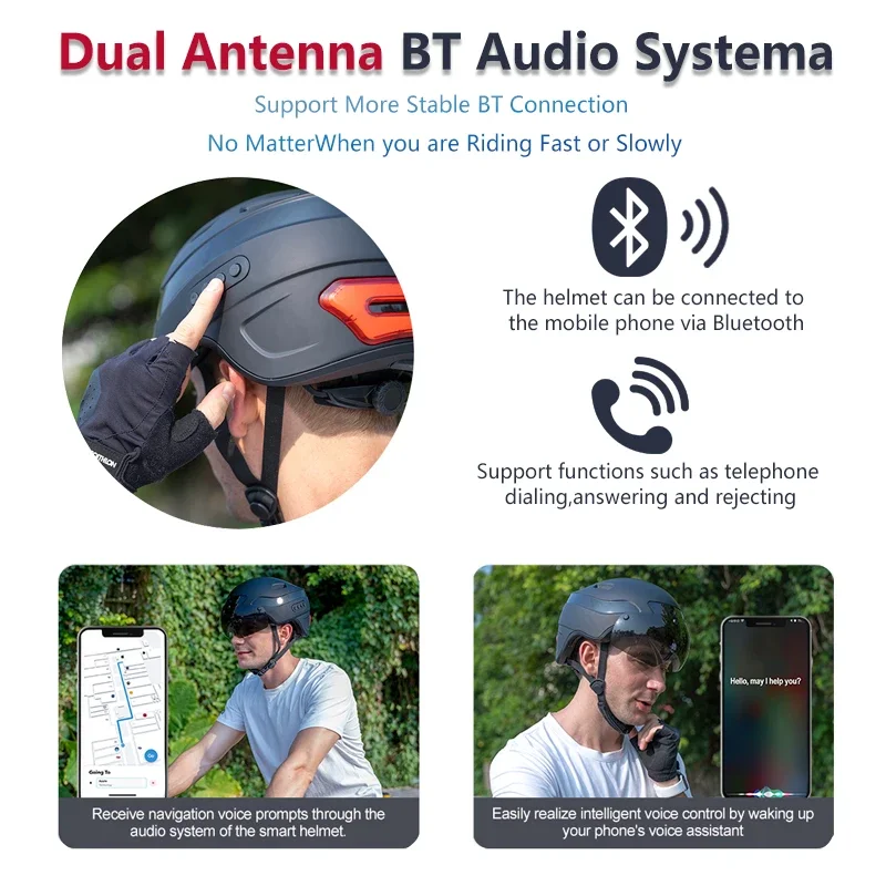 フルHDスマートヘルメットカメラ,Bluetoothと通話を備えたスクーター