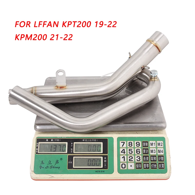 For LFFAN KPT200 19-22 KPM200 21-22 Motorcycle Exhaust Front Link Pipe Escape Link Pipe Connect Tuber Slip On 51MM Stainless