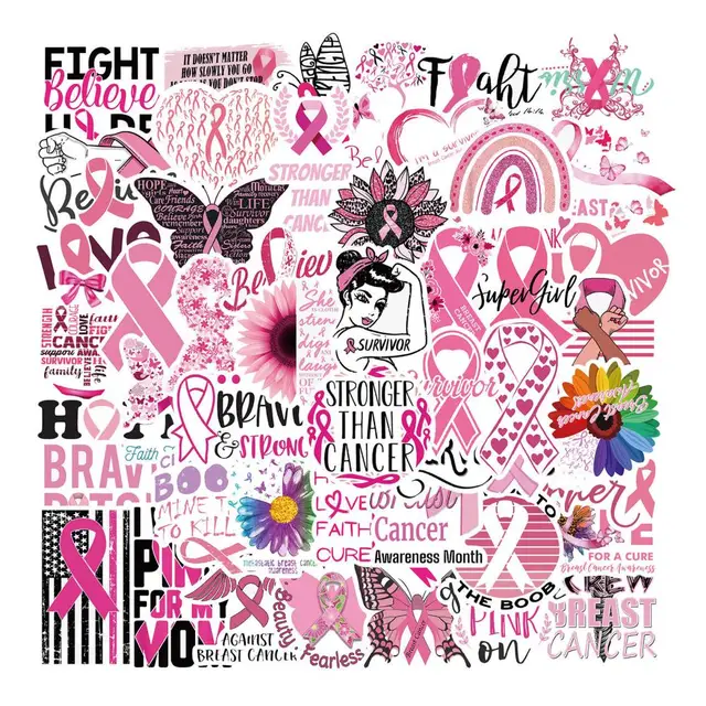 spread awareness with reusable pink ribbon stickers