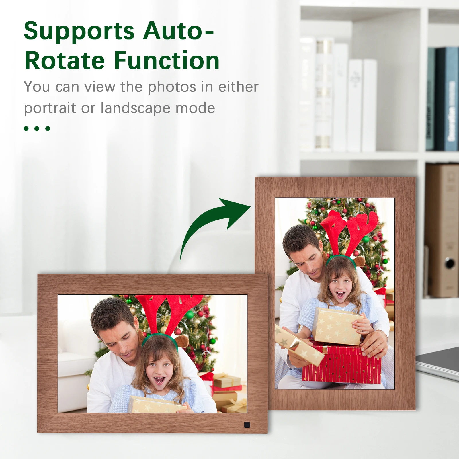 Andoer 10 Inch WiFi Digital Photo Frame Smart Picture Wall 1280*800 IPS Touchscreen Share Photos via APP with Backside Stand