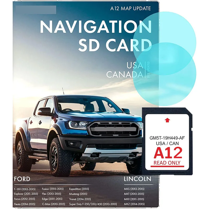 GM5T-19H449-AF 2021 New Map Updated A12 Navigation sd Card Fits Ford Lincoln USA Canada 