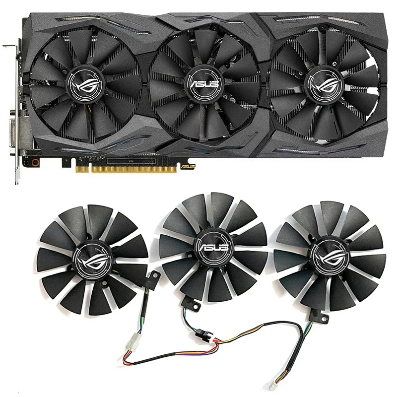 Gpu Refrigerador para Asus Strix Gtx 1060 oc 1080 1070 1080ti rx 480 Placa Gráfica Ventilador Cooler 87 mm 6pin T129215su Gtx1060 1070 1080