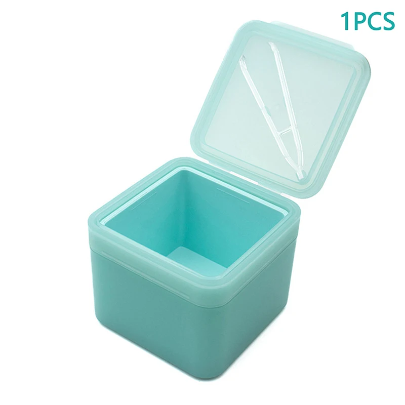 Double Layer Makeup Remover Cotton Box WIth Tweezers Wide-mouth Flip Storage Box Cover Cotton Pads Organizer Nail Art Tool Case