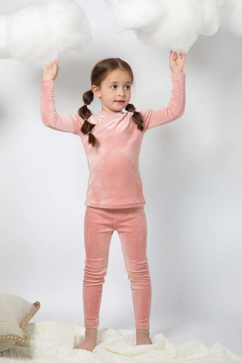 AS  baby girl velour set kids pjs with stretchy