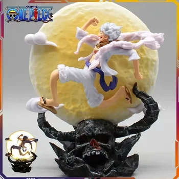 14cm One Piece Anime Figure Moon Fairy Nika Monkey D Luffy Gear 5 With Moon Light Action Figure Statue Model  Toys Collection