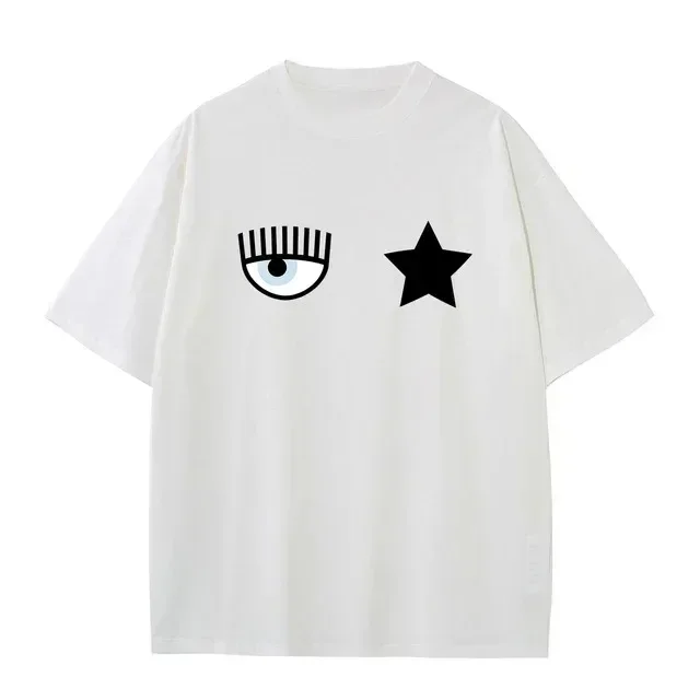 

Cotton Cool FerragniES Eyes C-Chiara Printed T Shirt for Men Casual Short Sleeve Unisex Classic T-shirts Women Summer Clothing