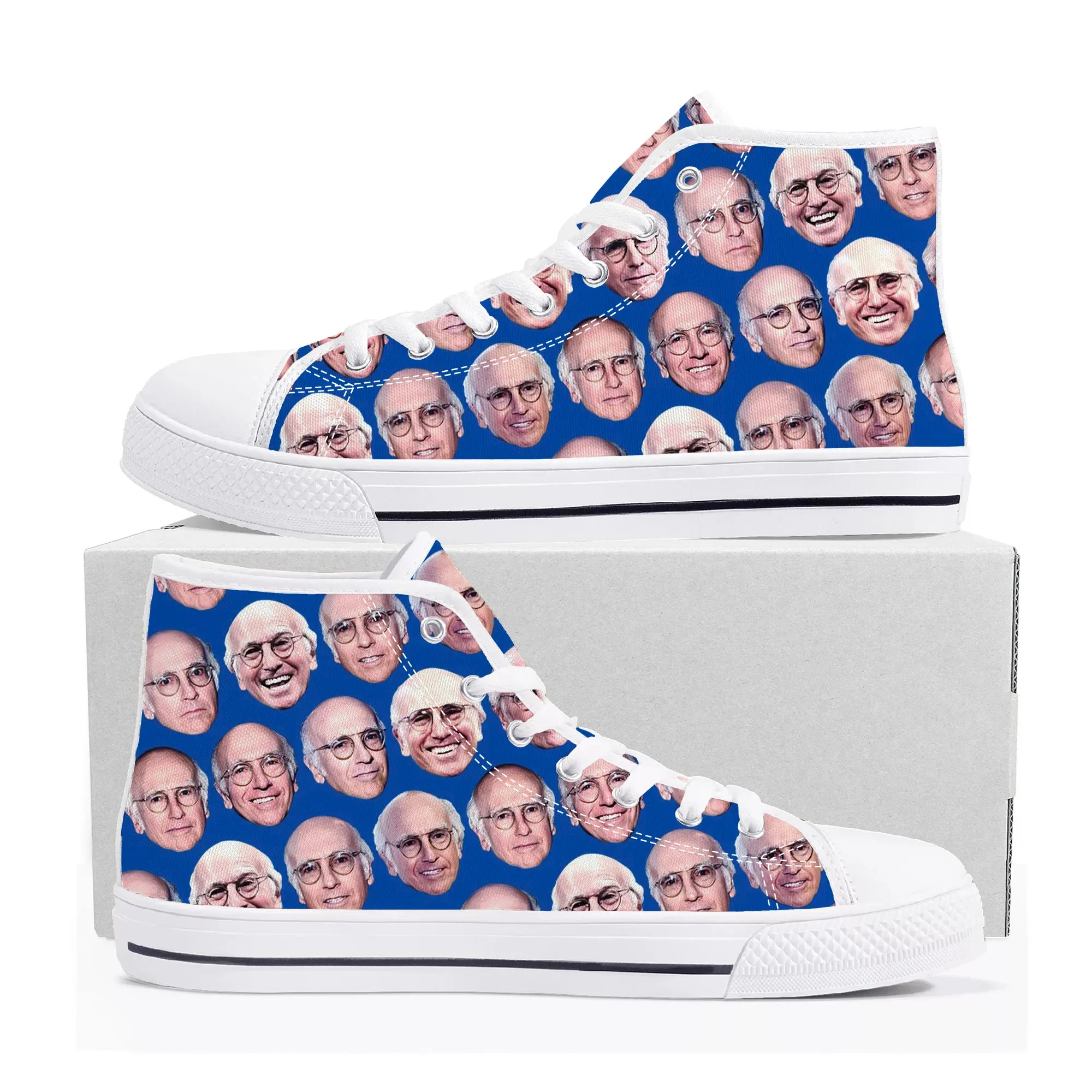 Curb Your Enthusiasm High Top Sneakers Mens Womens Teenager High Quality Larry David Canvas Sneaker Casual Shoe Customize Shoes