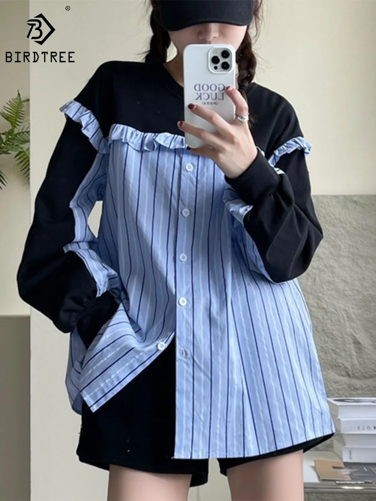 

New Autumn Cotton Shirts Women Fashion Top Girl Long Sleeve Irregular Designed Long Sleeve Loose Hoodies Blouses Spring T39337QM