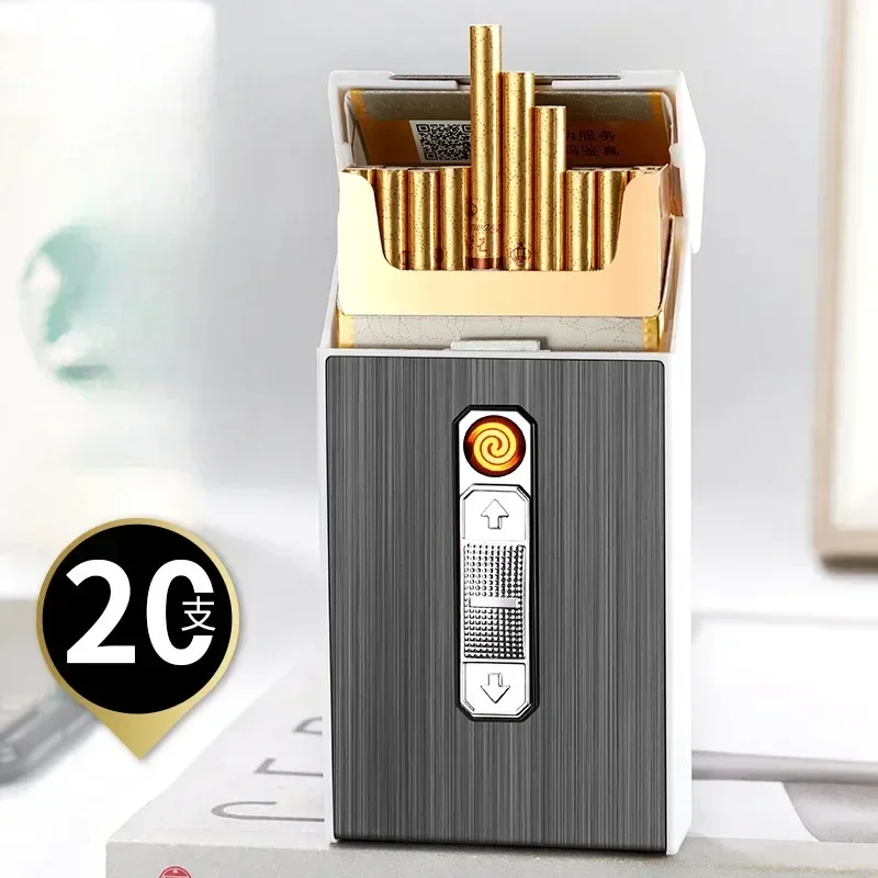 

A15 Fine USB Charging Cigarette Box Cigarette Lighter 20 Pack Integrated Tungsten Wire Ignition Integrated Lighter Cigarette Box