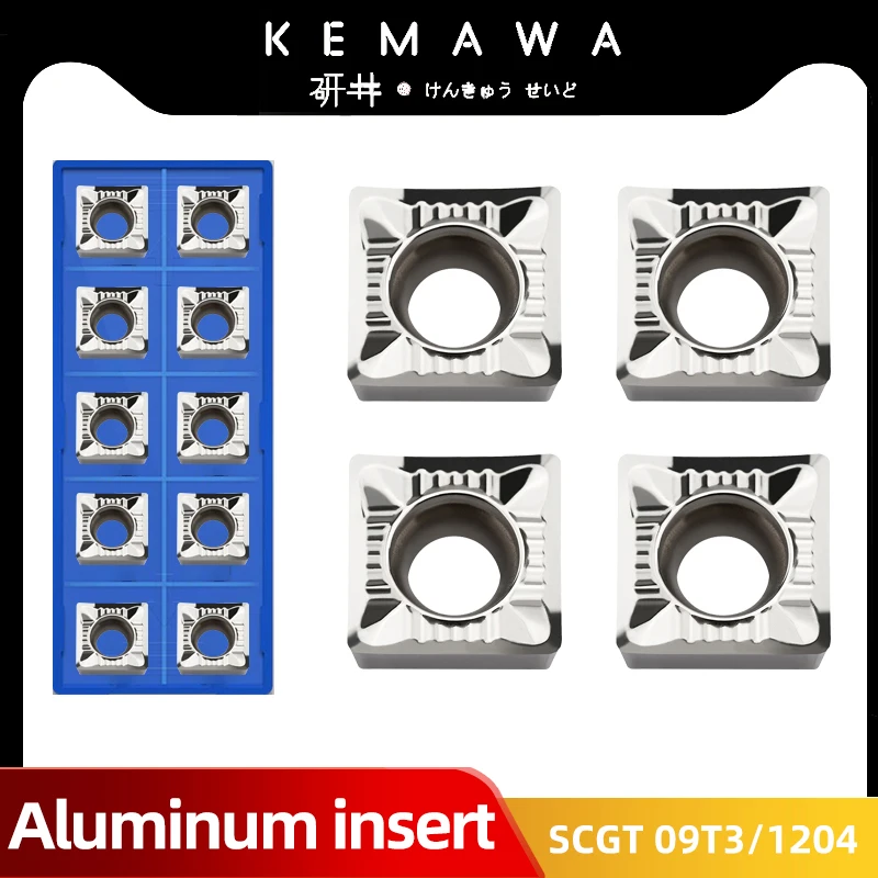 

KEMAWA Aluminum Insert SCGT120402 AK H01 SCGT 120404 SCGT 120408 Turning Tools For AL CNC Lathe Cutter 10pcs Plate Cutter M02