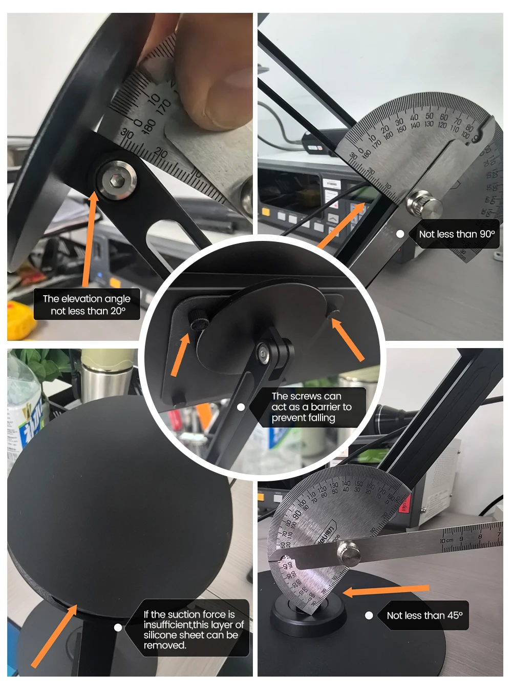 Adjustable Magnetic Stand Holder 10-19 Inch Portable Monitor Tablet Aluminum Foldable Arm Swivel Desk Stand Mount