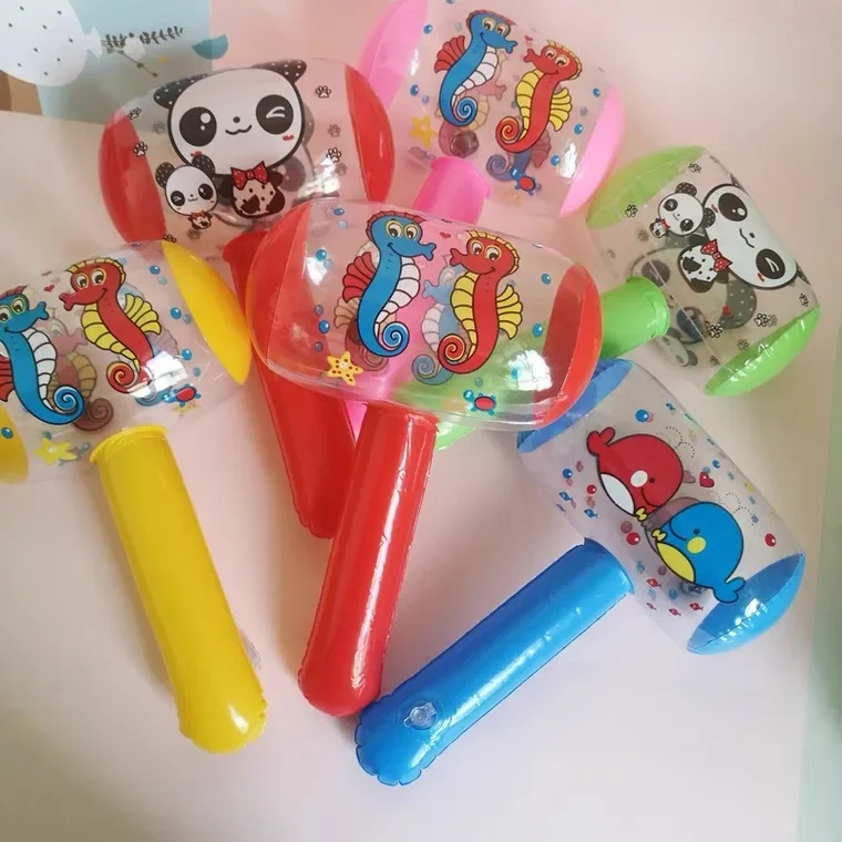 Large Size Inflatable Toy Baby Balloon Plaything Plastic Rattle Air Hammer Street Stall Toys For Children Unisex Colors