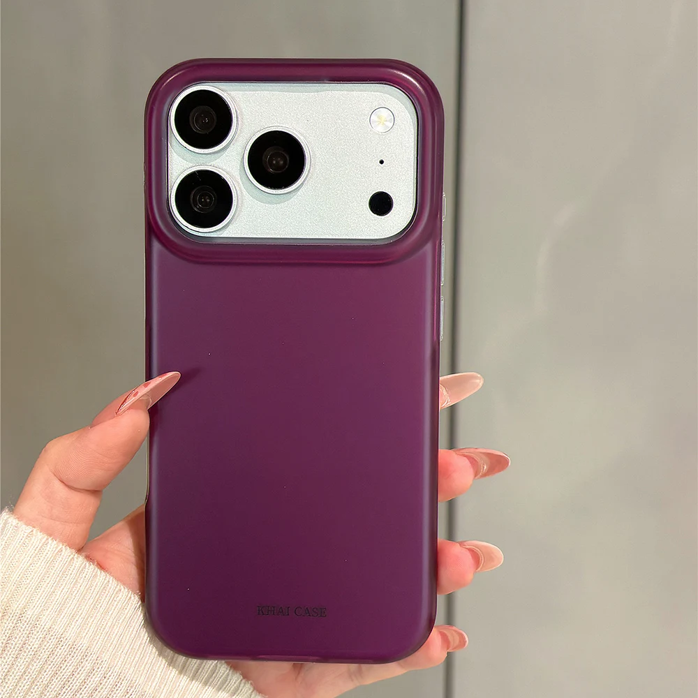 Elegant Retro Dark Purple & Wine Red Matte Phone Case - Shockproof Protective Back Cover