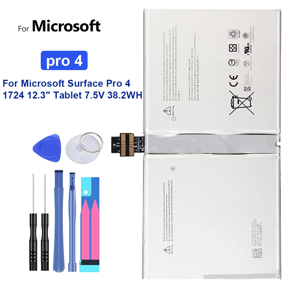 Batteria 5087Mah Per Microsoft Surface Pro 4 Pro4 1724 12.3 "Tablet 7.5V 38.2Wh Bateria