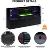 Fireplace TV Stand for TVs up to 75", Modern High Gloss Entertainment Center with 40" Fireplace, 4 Shelves & Storage Cabinets 6