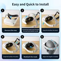 Replacement Original Head Strap for Oculus Quest 2 VR Headset with 6Pcs Controller Thumb Grip Caps for Meta Quest 2 Accessories - Image 5