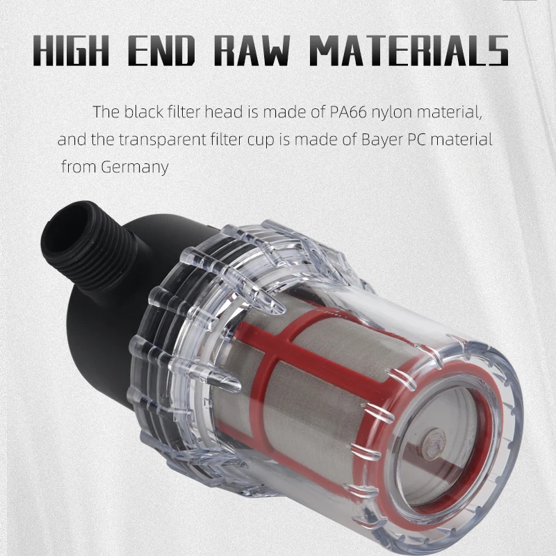 Irrigation Filter Garden Watering Filter Water Pump Filter Water Hose Filter 304 Stainless Steel Filter Screen 200 Mesh 1/2 Inch 3/4 Inch 1 Male pipe thread