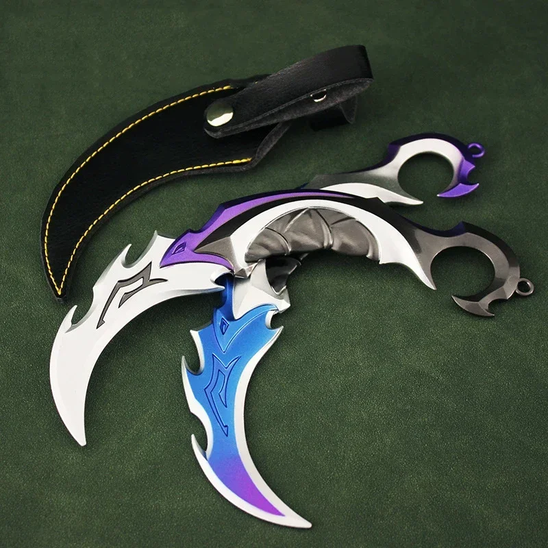 Valorant Weapon Melee Reaver 16cm Karambit Knife Metal Game Peripheral Samurai Sword Alloy Model Keychain Pendant Gift Toy Boys