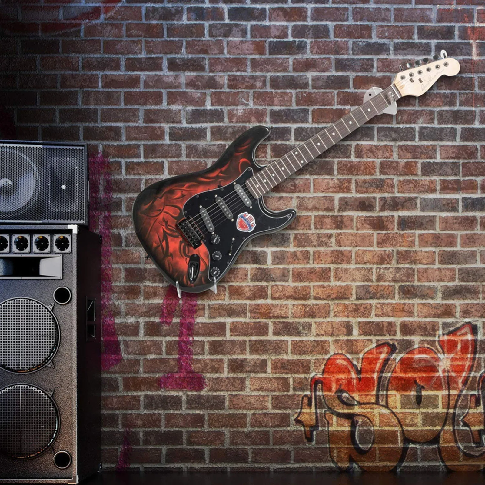 PAR - Crochet de guitare acrylique Support Mural pour Guitare Support Mural  en Acrylique Transparent Support pour luminaire pack