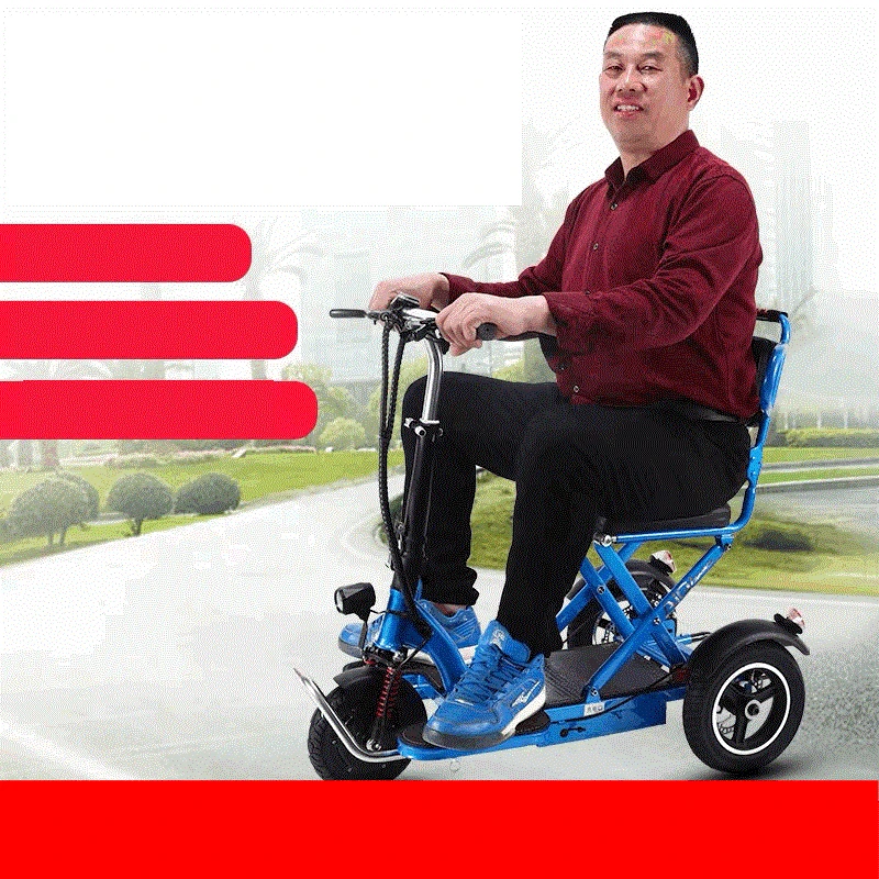 Mini Electric Tricycle Folding Electric Scooter Adult Portable For Disabled Elderly Battery Car 48V Can Last 60 Km for by Plane