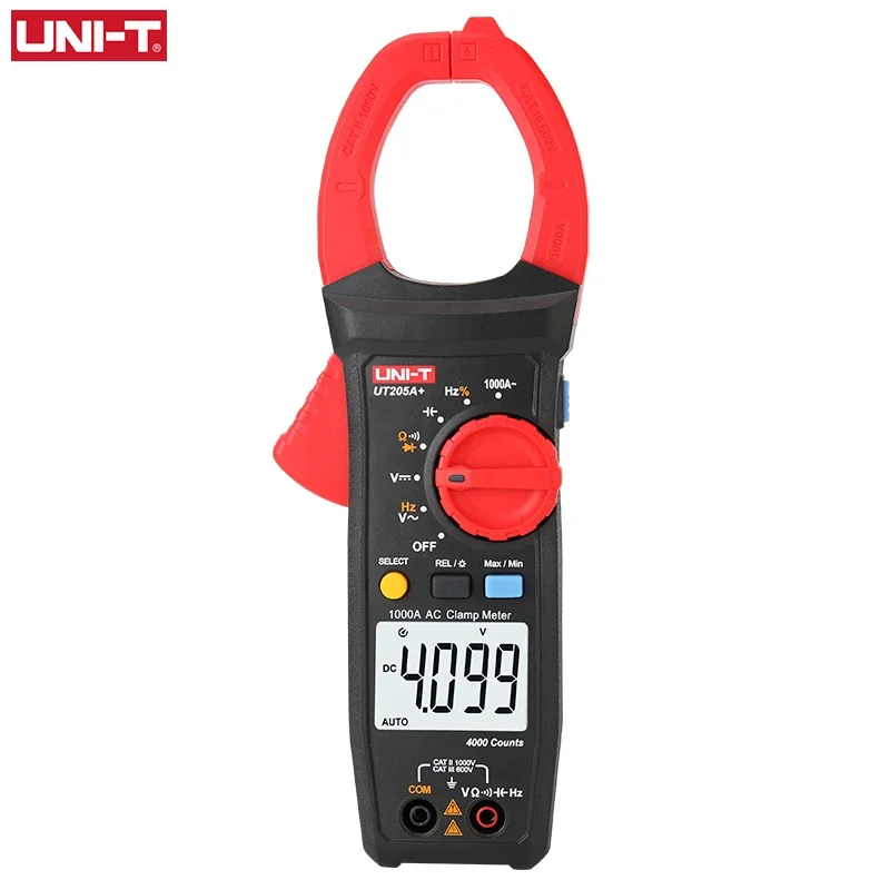 

UNI-T Digital Clamp Meter 1000V UT205A+ UT206A+ AC DC Current Pliers Clamps Voltage Tester Ammeter Resistance Temperature Test
