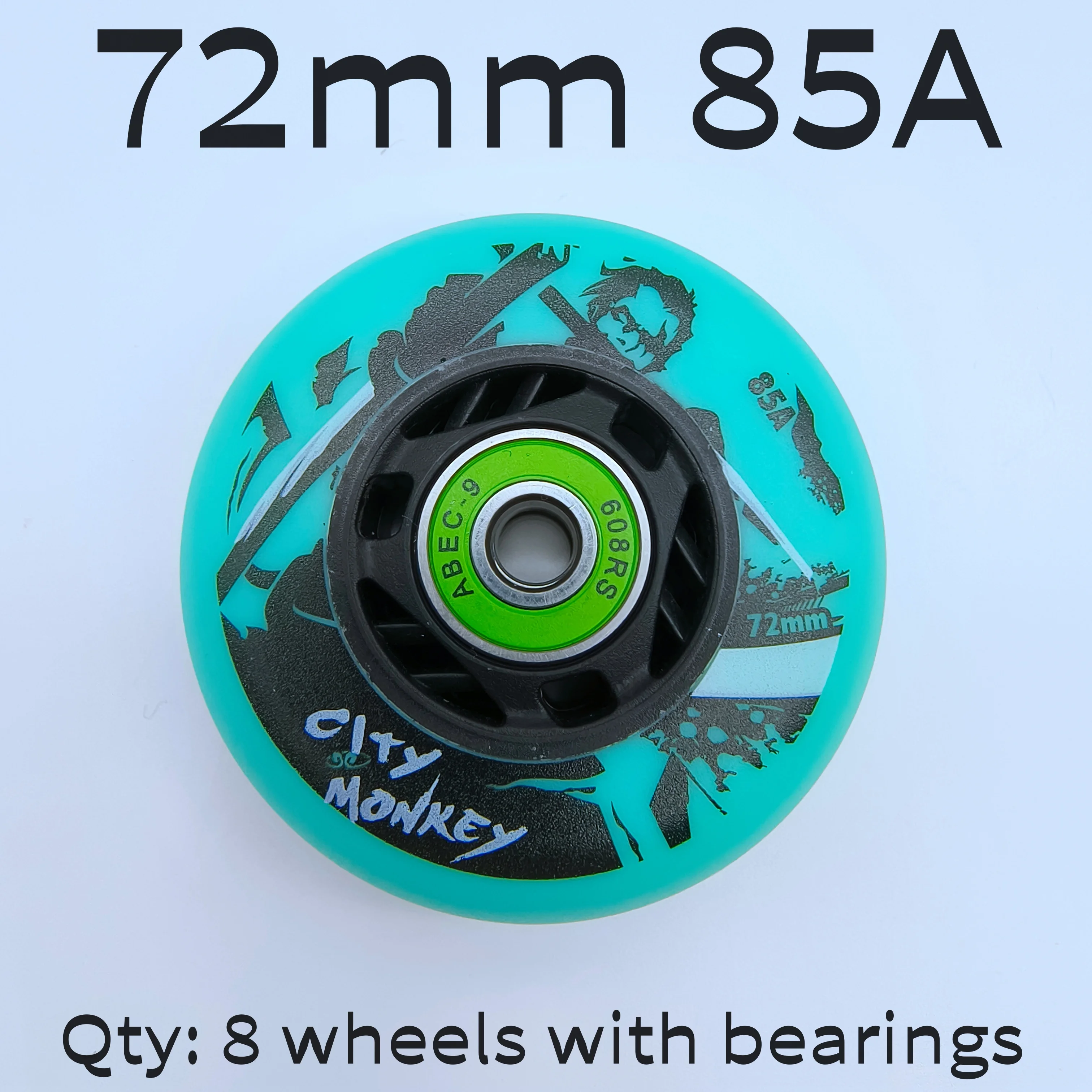 Inline skate wheel roller wheel 72mm 76mm 80mm including bearings 8wheels/lot