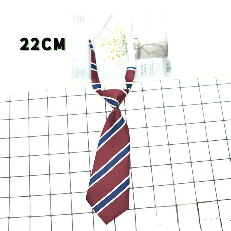 JK Ties Woven Necktie For Men Women Adult Polyester Striped Neckties Uniform College Suit Neckwear Collar Young Girls Trendy Cravat Lazy Tie