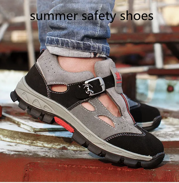mens casual breathable steel toe caps working safety shoes worker