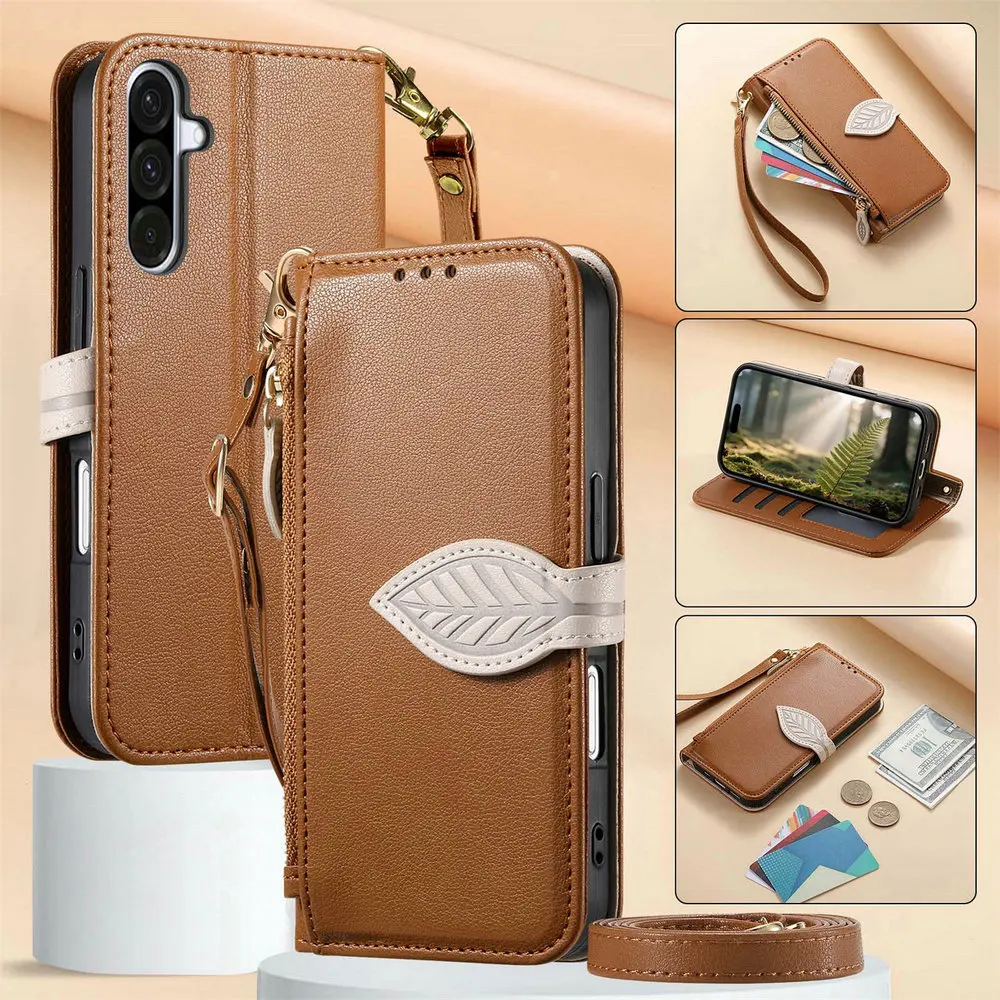 5G Leather Zipper Wallet Case for Samsung Galaxy - Premium Protective Cover
