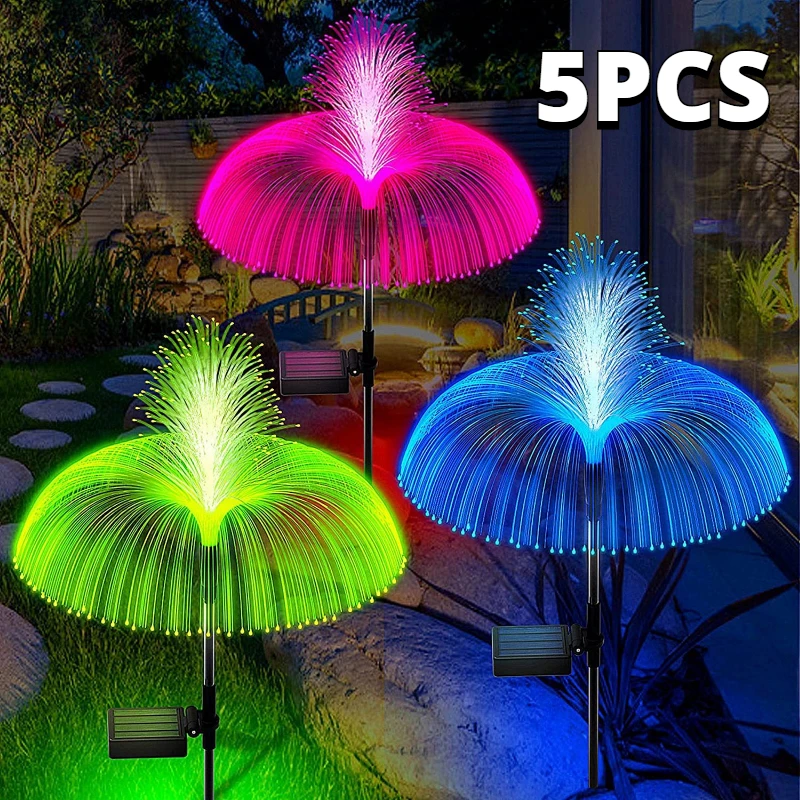 Solar LED Light Outdoor Solar Power Jellyfish Reed Fairy Lights Outdoor ...