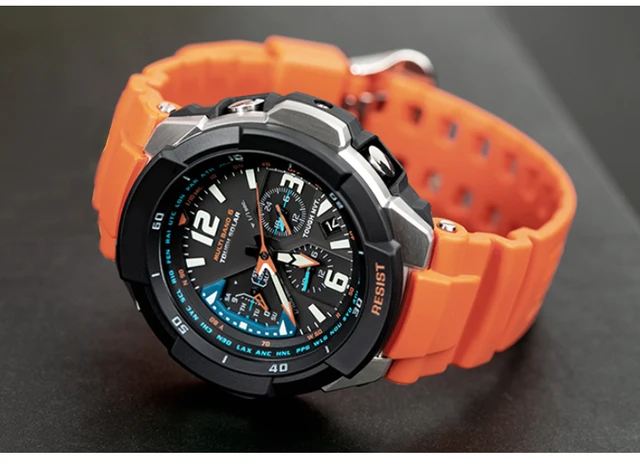 G-SHOCK MASTER OF G 5121ja ブラック/オレンジ Black Orange Silicone Watchband for Casio G-SHOCK 5121 GW