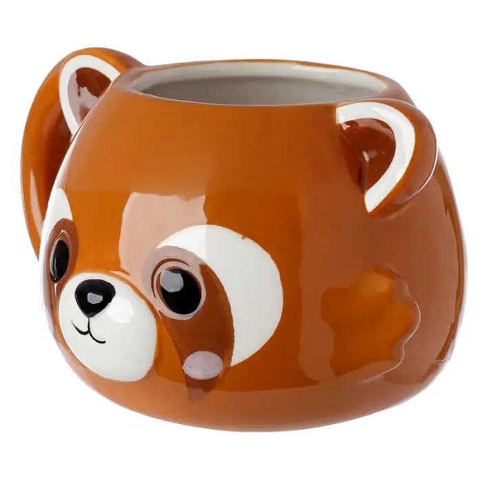 Cute Panda Bear Cub with Eye Glasses on Red Coffee Mug by Jeff