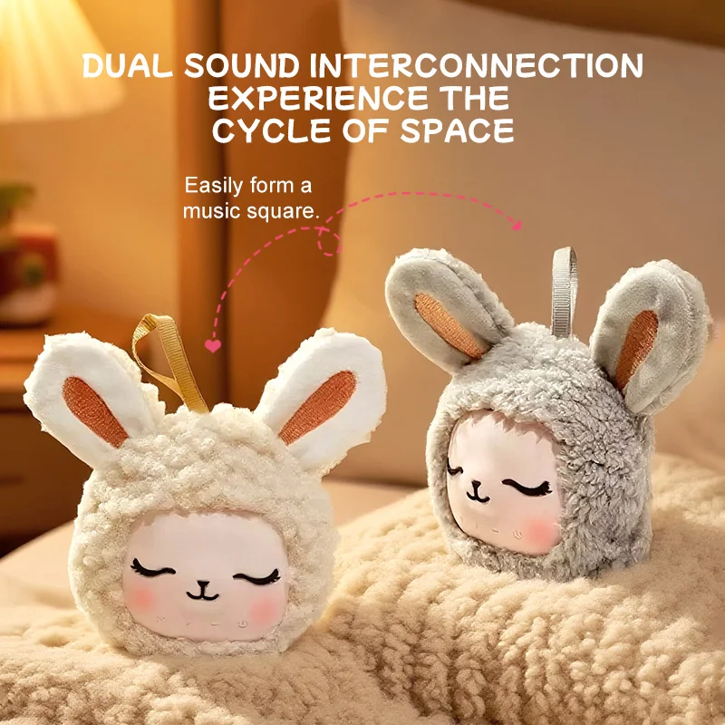 Mini Cute Animal Bluetooth Speaker Plush Rabbit Hifi Sound Loudspeaker Soundbar Wireless MP3 Music Player Support TWS TF Card