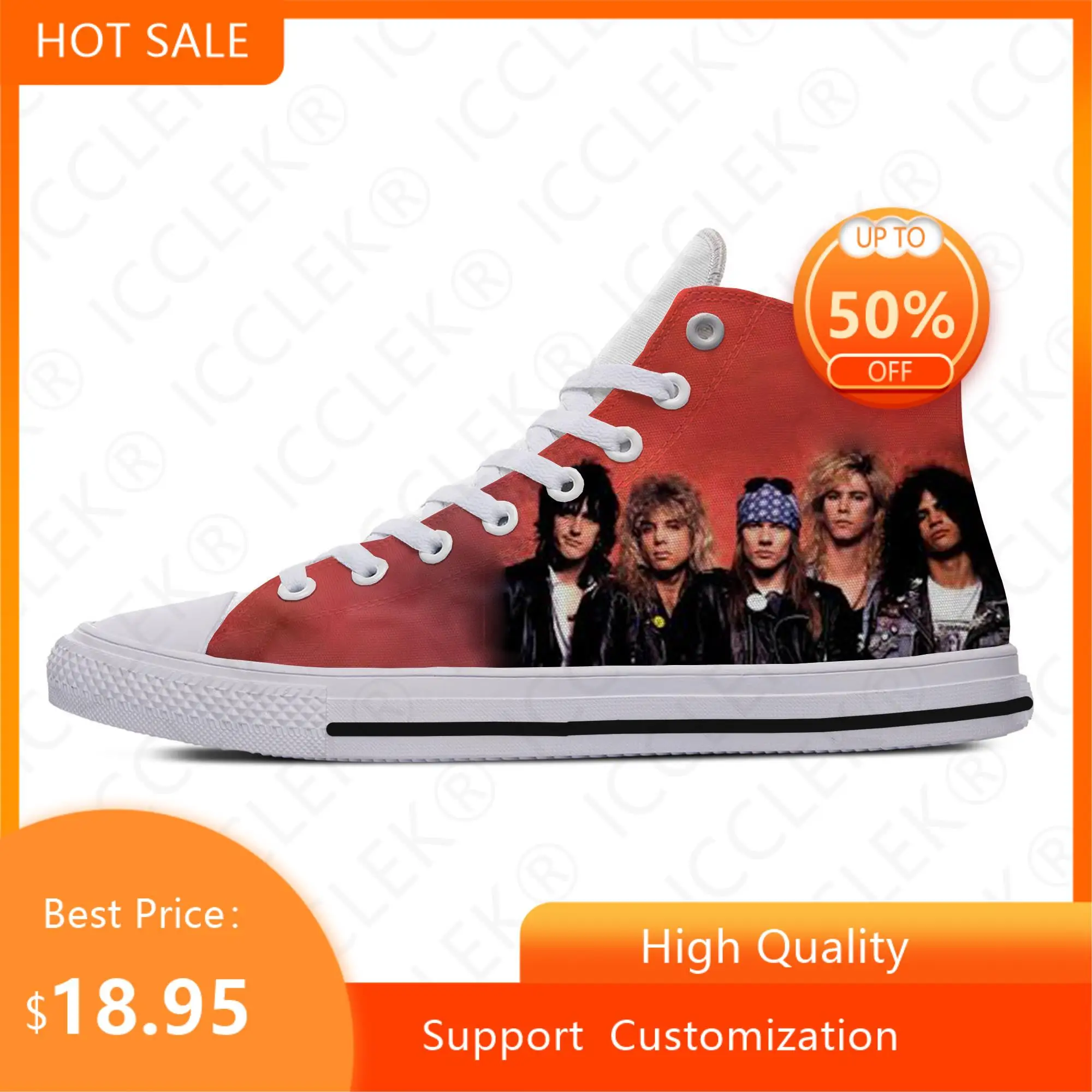 Hot New Cool Fashion Harajuku High Quality Summer Sneakers Handiness Rock Guns N' Roses Classic Mens Womens Summer Casual Shoes