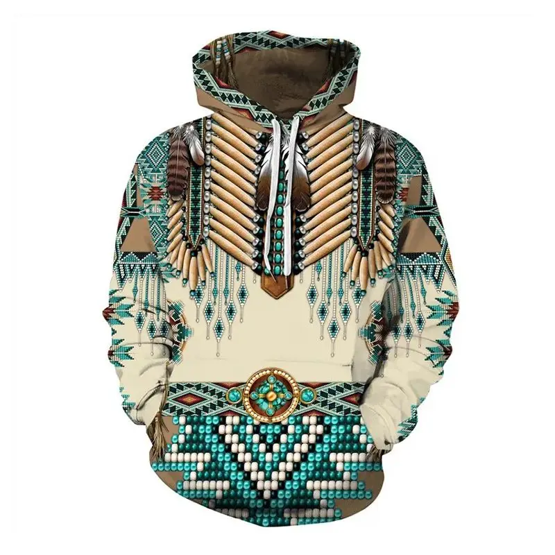 

Indian Bohemian European and American Fashion Lovers Hoodie Men Loose Large Size 3D Printed Men Hoodie Goes With Everything