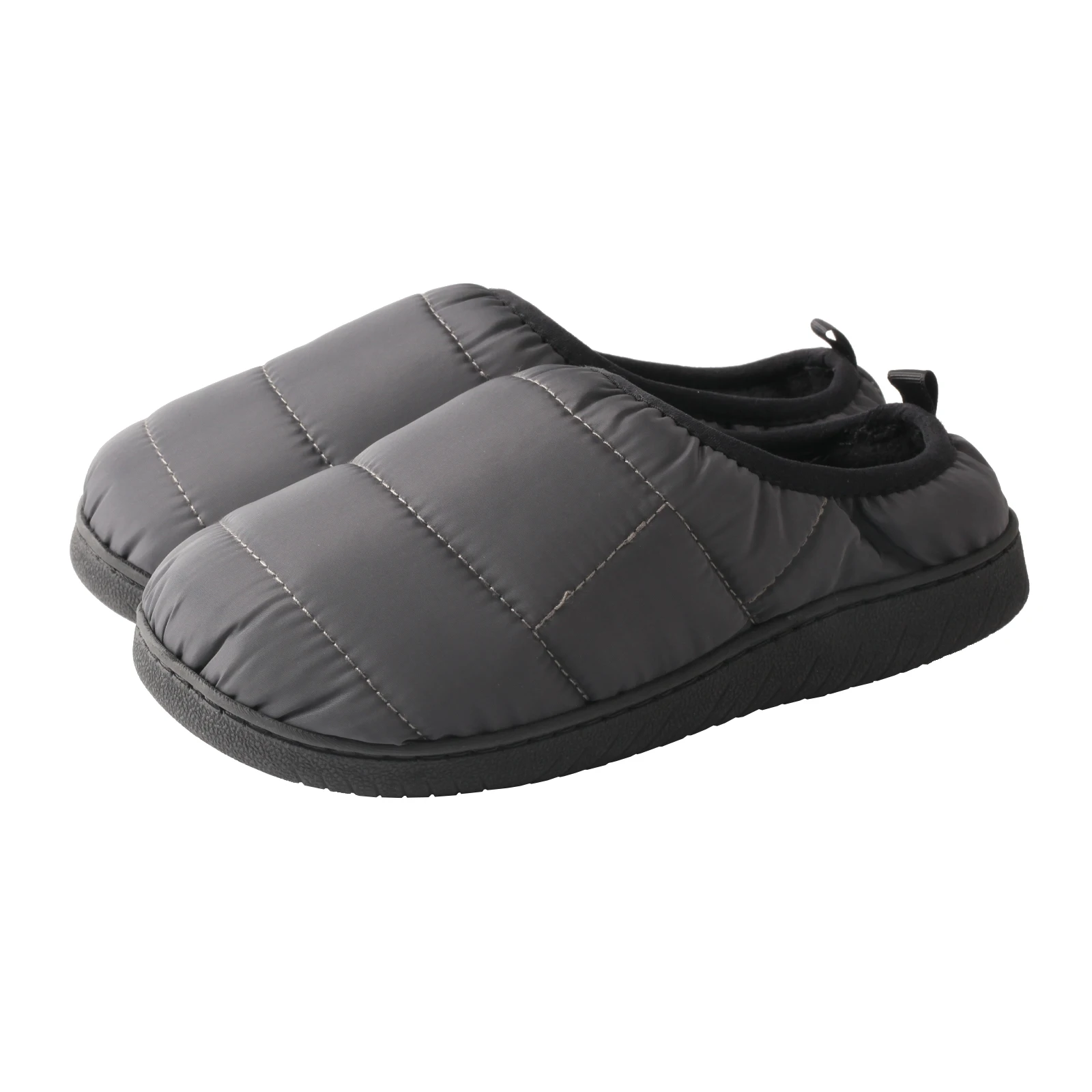 TMA EYES Klassische Daunenstoff-Baumwollhausschuhe mit halbem Absatz, bequeme Winterschuhe für Herren und Damen in Übergröße – Detail 6