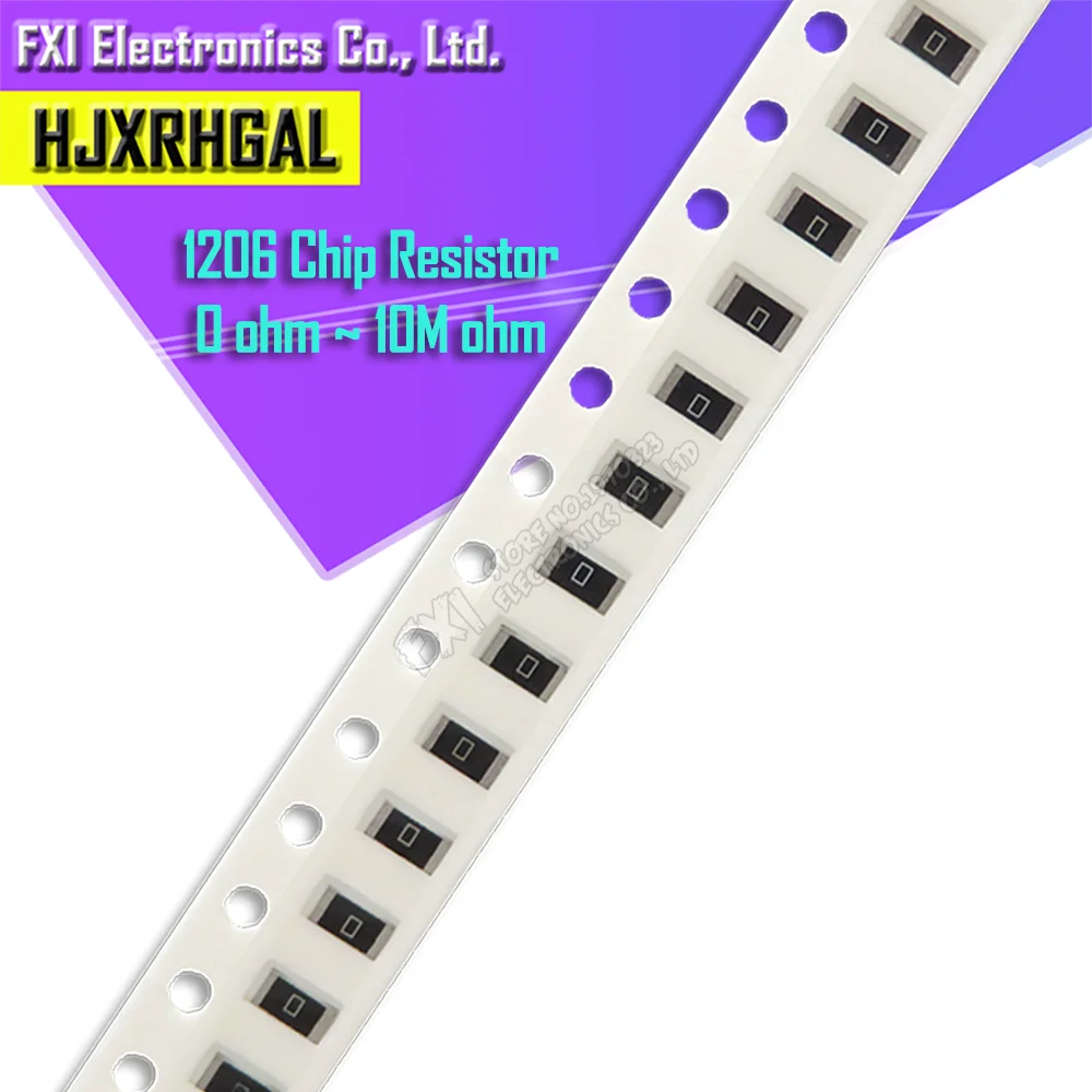 100Pcs 1206 SMD resistor 5% 0R ~ 10M 1/2W 0 1 10 100 150 220 330 ohm 1K 2.2K 10K 100K 0R 1R 10R 100R 150R 220R 330R