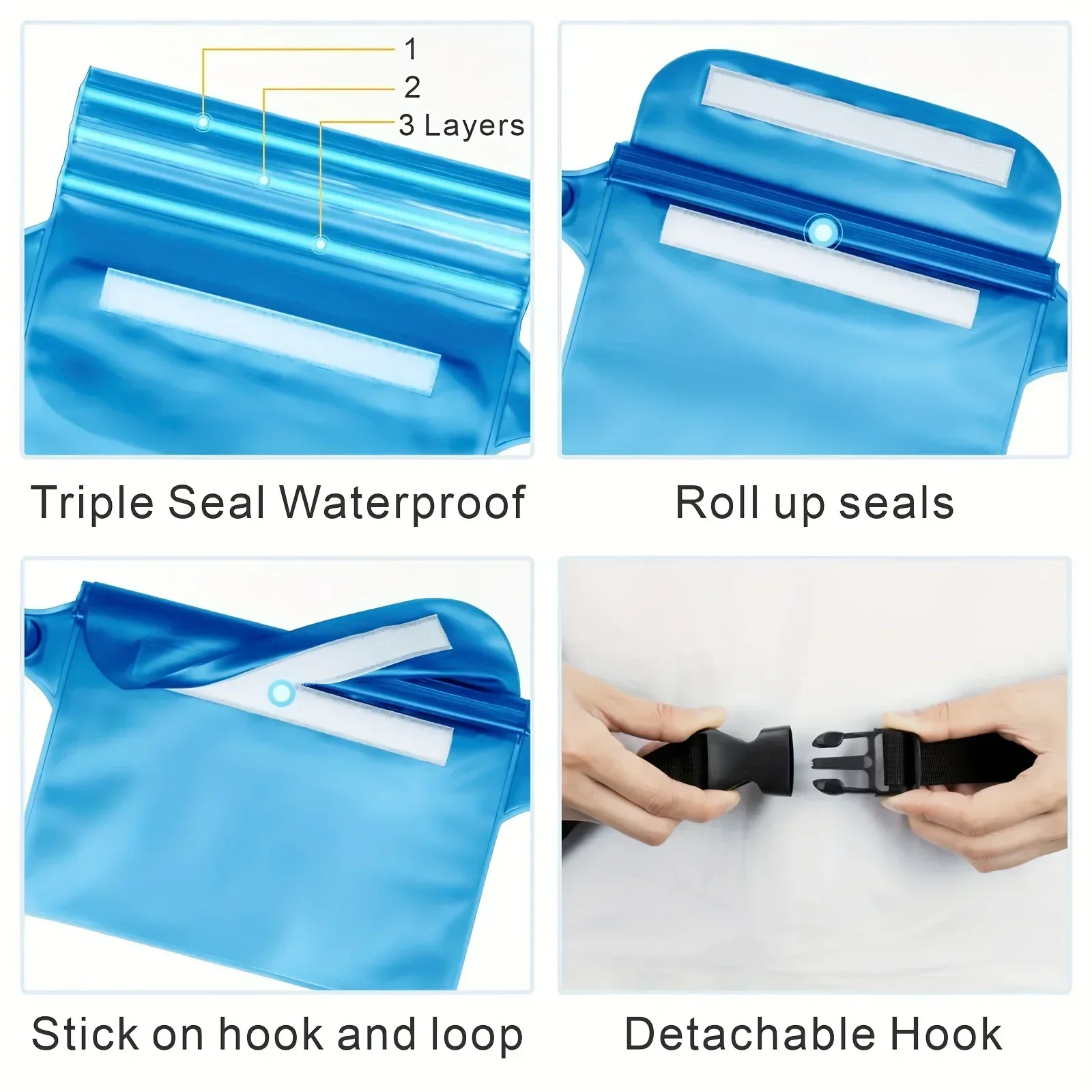 Waterproof Phone Bag, Three-Layer Sealed Touch Screen Waterproof Phone Waist Bag, Suitable For Swimming, Drifting, And Diving