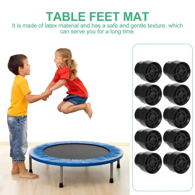 10Pcs Trampoline Leg Cap,Mute Rubber Foot Pad Accessories for Jumping Bed | Non-slip Mini Trampoline Part Base Pipe Legs Fitting 2