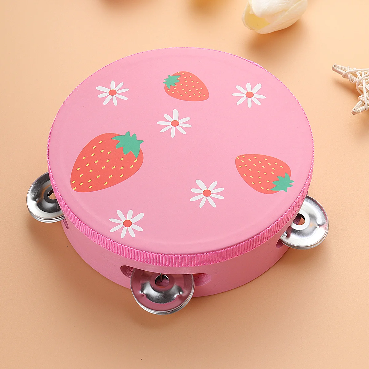 15Cm Hand Drum Tambourine Wood Construction Musical Instrument Children Percussion Toys Educational Play Set Baby First