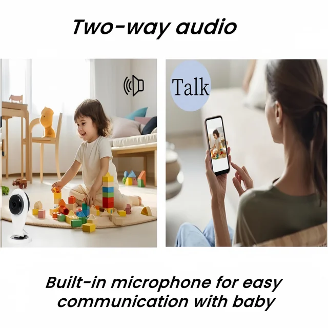 InCliick WLAN  Camera with App, Mobile Remote View WLAN Baby Monitor, Motion Detection, Night Vision Indoor Surveillance Camera 4